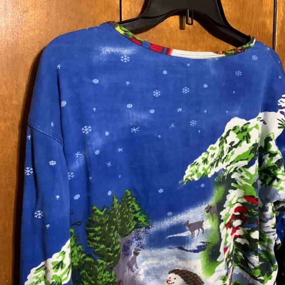 JANE ASHLEY - Winter Scene , Long Sleeve Shirt. 100% Cotton (XL) - Picture 10 of 10